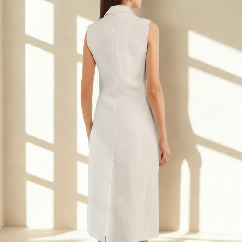 LUVXU Linen Blazer Dress – Pure Minimal Elegance